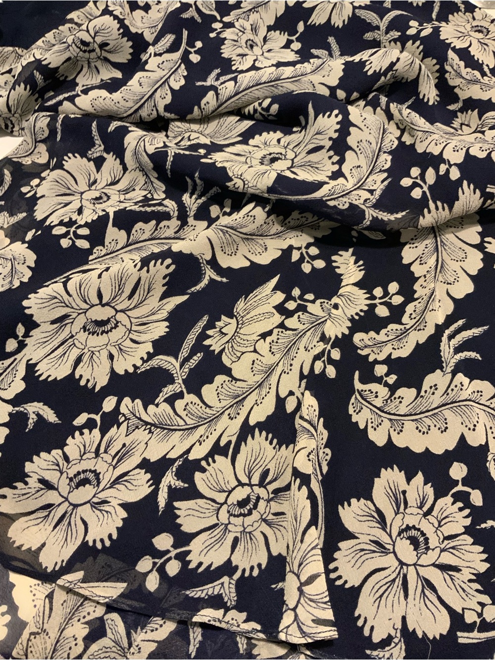 Lauren Ralph Lauren Navy and Cream Floral Maxi Skirt - Picture 10 of 14